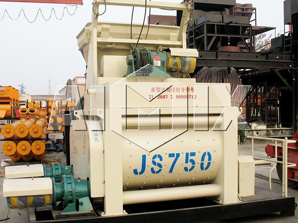 China Twin Shaft Concrete Mixer