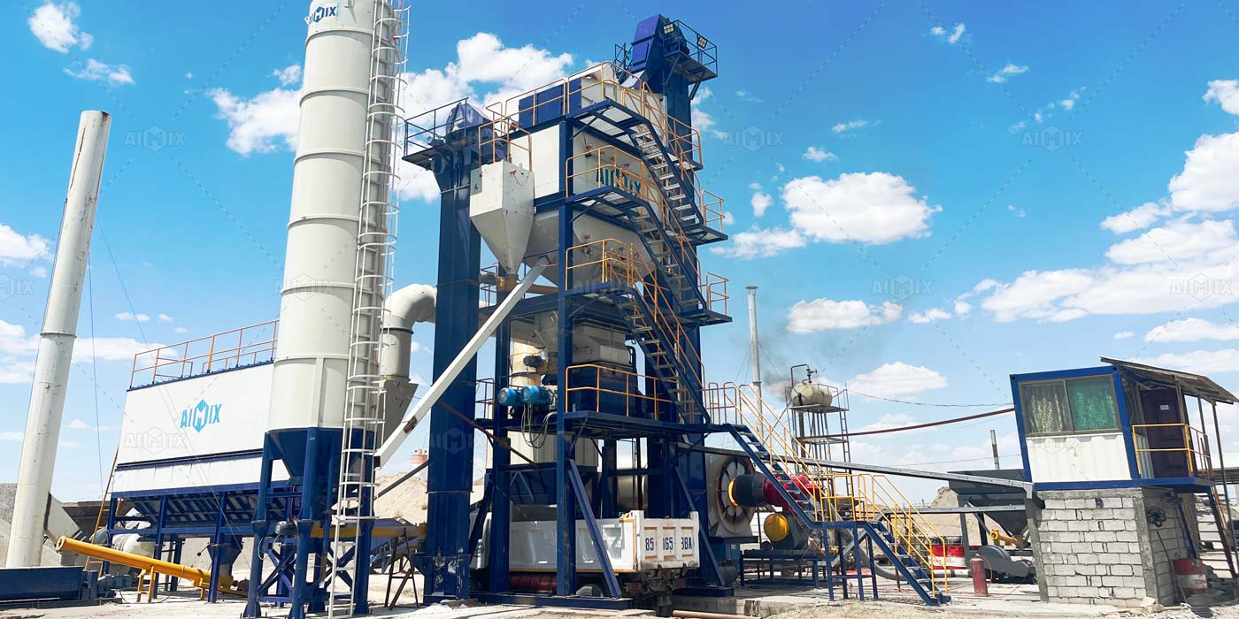 120 ton stationary asphalt batch mixing plant in Uzbekistan