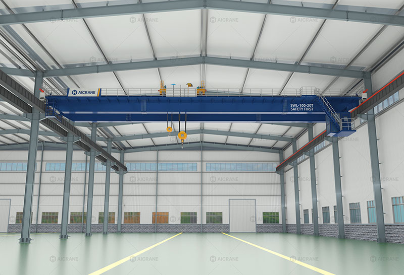 overhead crane with steel structure building