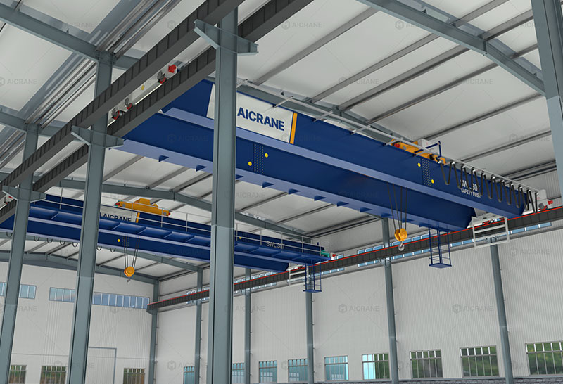 overhead crane in steel structure building